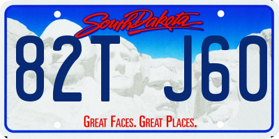 SD license plate 82TJ60