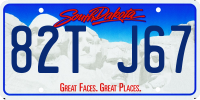 SD license plate 82TJ67