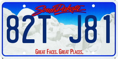SD license plate 82TJ81