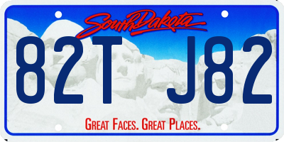SD license plate 82TJ82