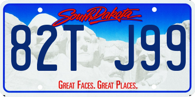 SD license plate 82TJ99
