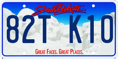 SD license plate 82TK10