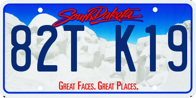 SD license plate 82TK19