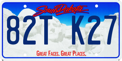SD license plate 82TK27