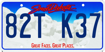SD license plate 82TK37