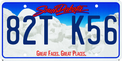 SD license plate 82TK56