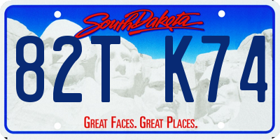 SD license plate 82TK74