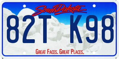 SD license plate 82TK98