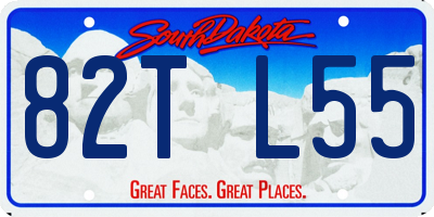 SD license plate 82TL55