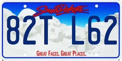 SD license plate 82TL62