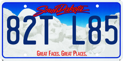 SD license plate 82TL85