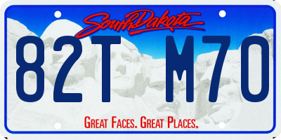 SD license plate 82TM70