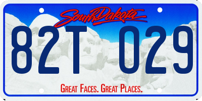 SD license plate 82TO29