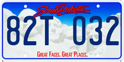 SD license plate 82TO32