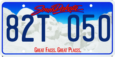 SD license plate 82TO50
