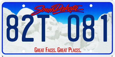 SD license plate 82TO81