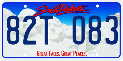 SD license plate 82TO83