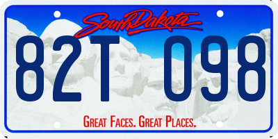 SD license plate 82TO98