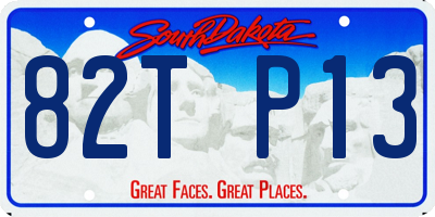 SD license plate 82TP13