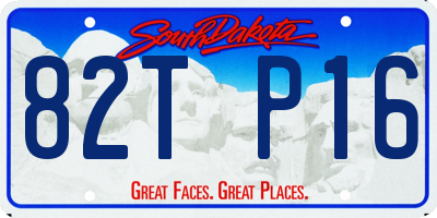 SD license plate 82TP16