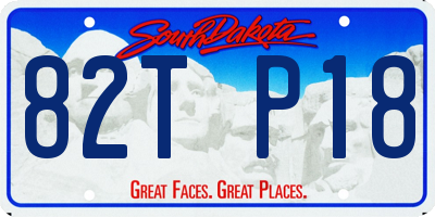 SD license plate 82TP18