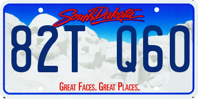 SD license plate 82TQ60