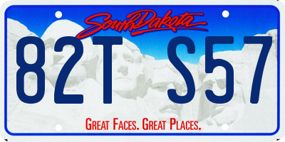 SD license plate 82TS57