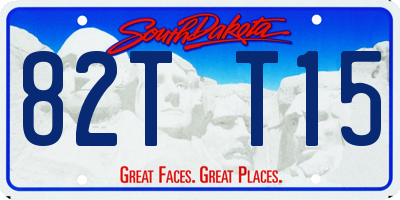 SD license plate 82TT15