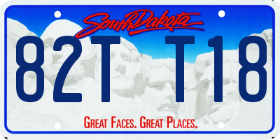 SD license plate 82TT18