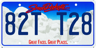 SD license plate 82TT28