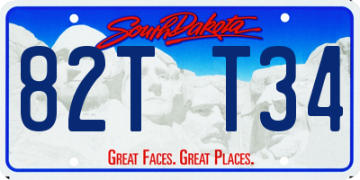 SD license plate 82TT34