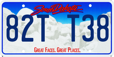 SD license plate 82TT38