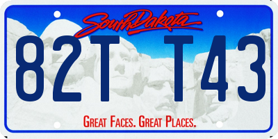 SD license plate 82TT43