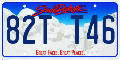 SD license plate 82TT46