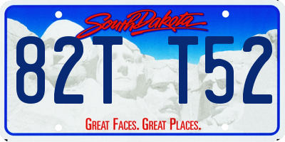SD license plate 82TT52