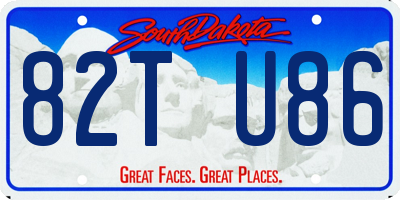 SD license plate 82TU86