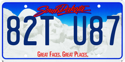 SD license plate 82TU87