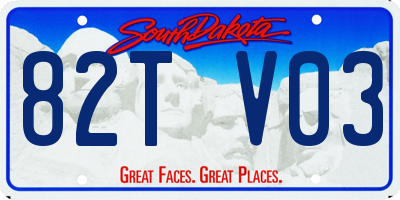 SD license plate 82TV03