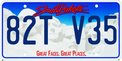 SD license plate 82TV35