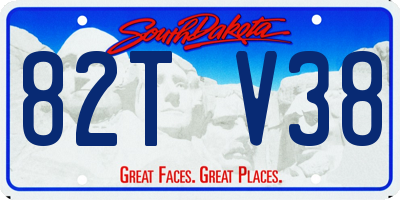 SD license plate 82TV38