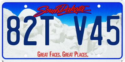 SD license plate 82TV45