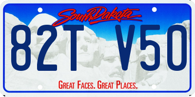 SD license plate 82TV50