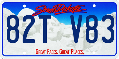 SD license plate 82TV83