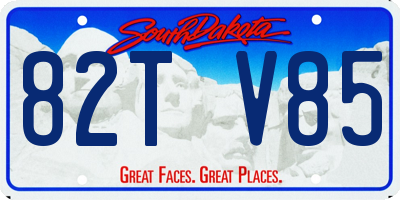 SD license plate 82TV85