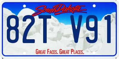 SD license plate 82TV91