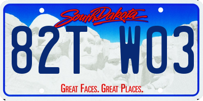 SD license plate 82TW03