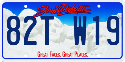 SD license plate 82TW19