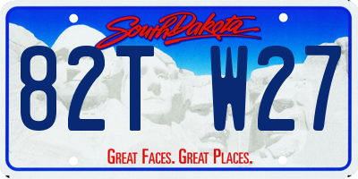 SD license plate 82TW27