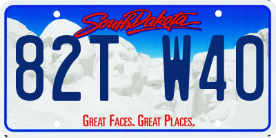 SD license plate 82TW40