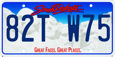 SD license plate 82TW75